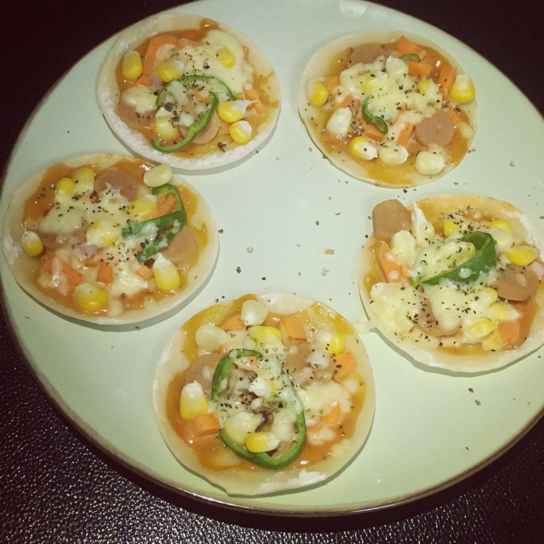 超好吃的饺子皮披萨