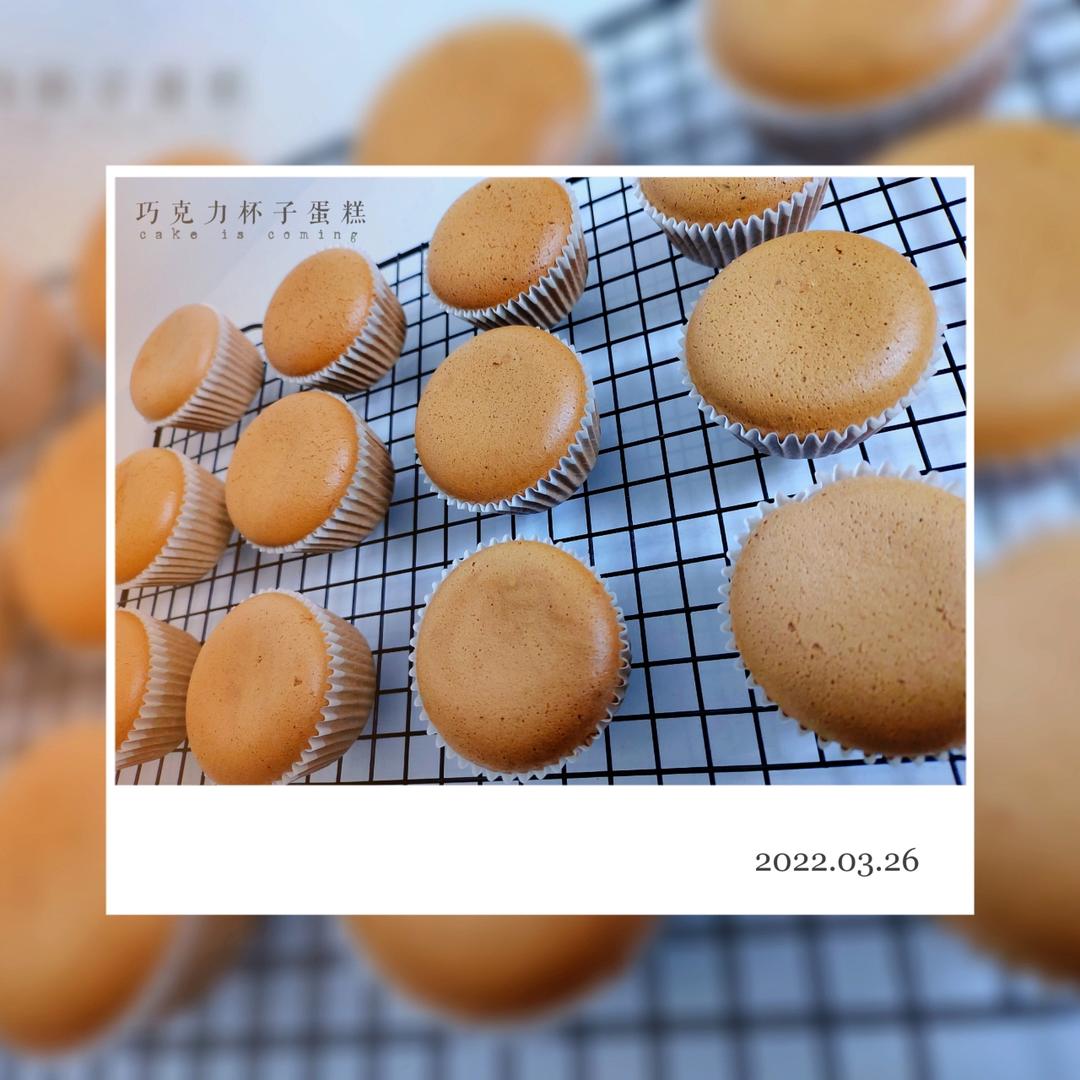 烫面可可纸杯蛋糕，成品松软可口~简单易操作！