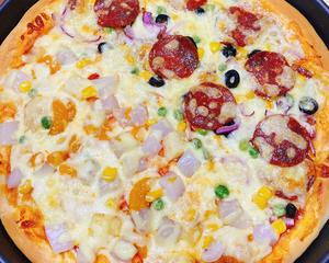 意大利萨拉米和水果双拼披萨的做法 步骤7