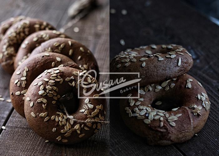 无油黑麦迷你贝果