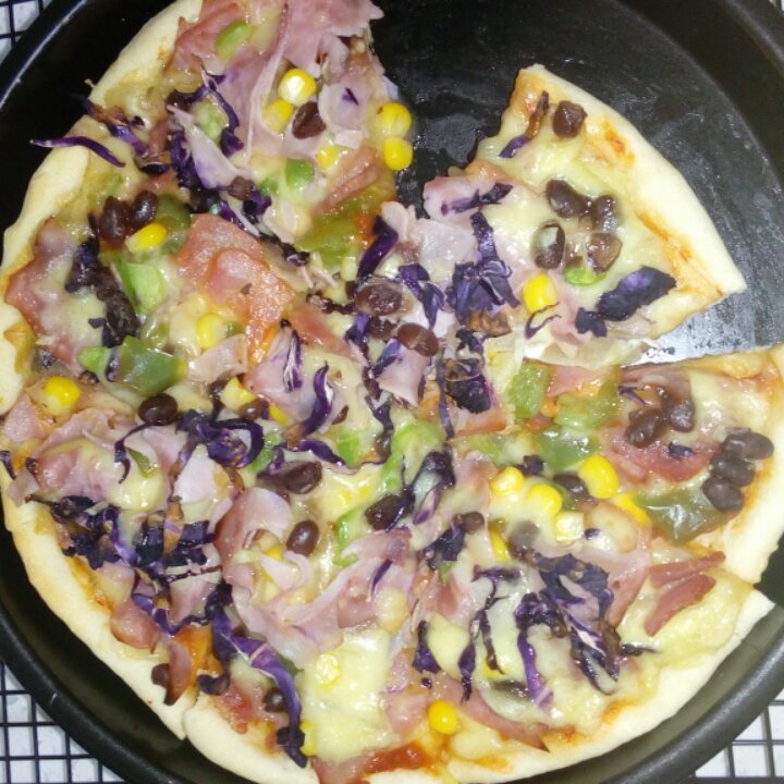 培根火腿田园小披萨