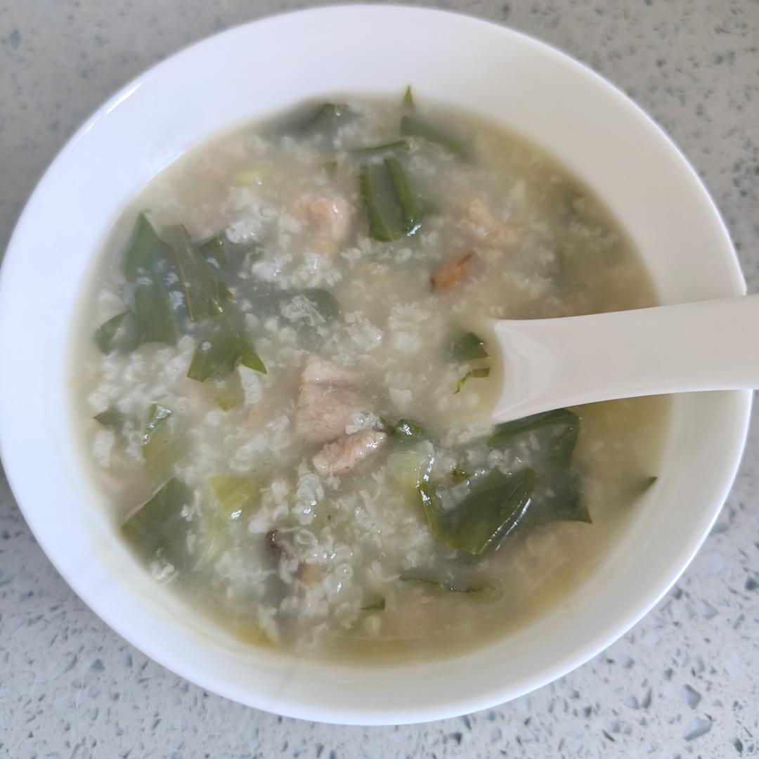 青菜瘦肉香菇粥（电饭煲版）