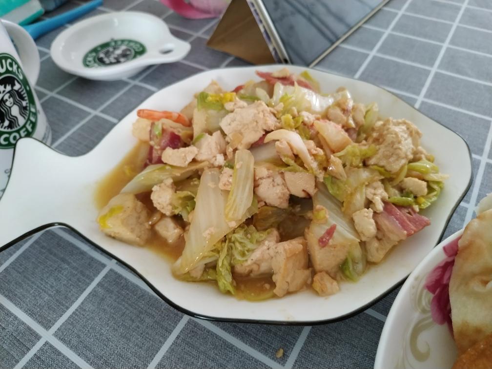 懒人做法豆腐炒娃娃菜的做法