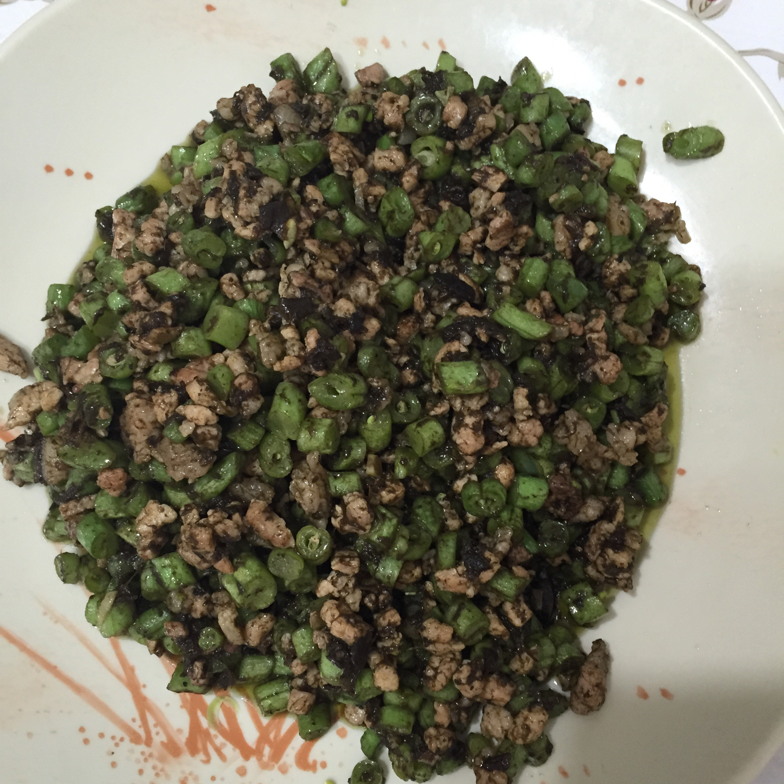 干煸榄菜肉末豆角