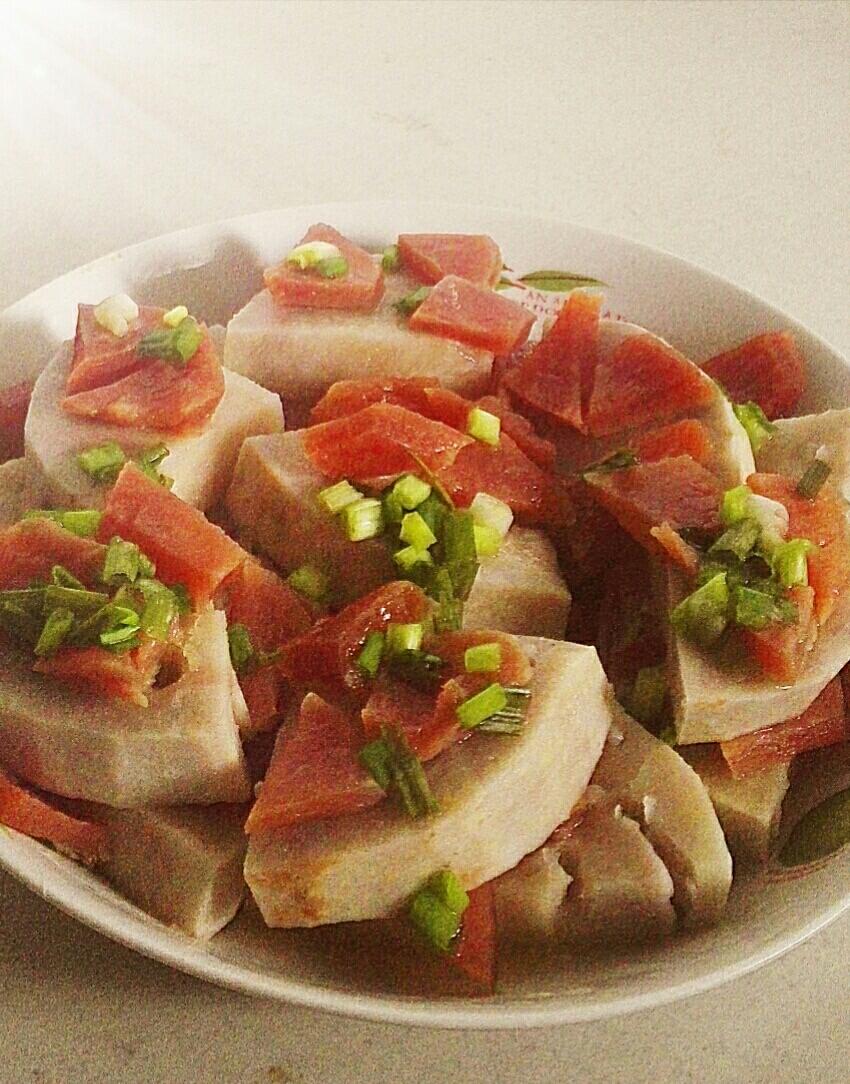 厨房小白也能轻松驾驭的菜荔浦芋头蒸腊肉(腊肠)的做法