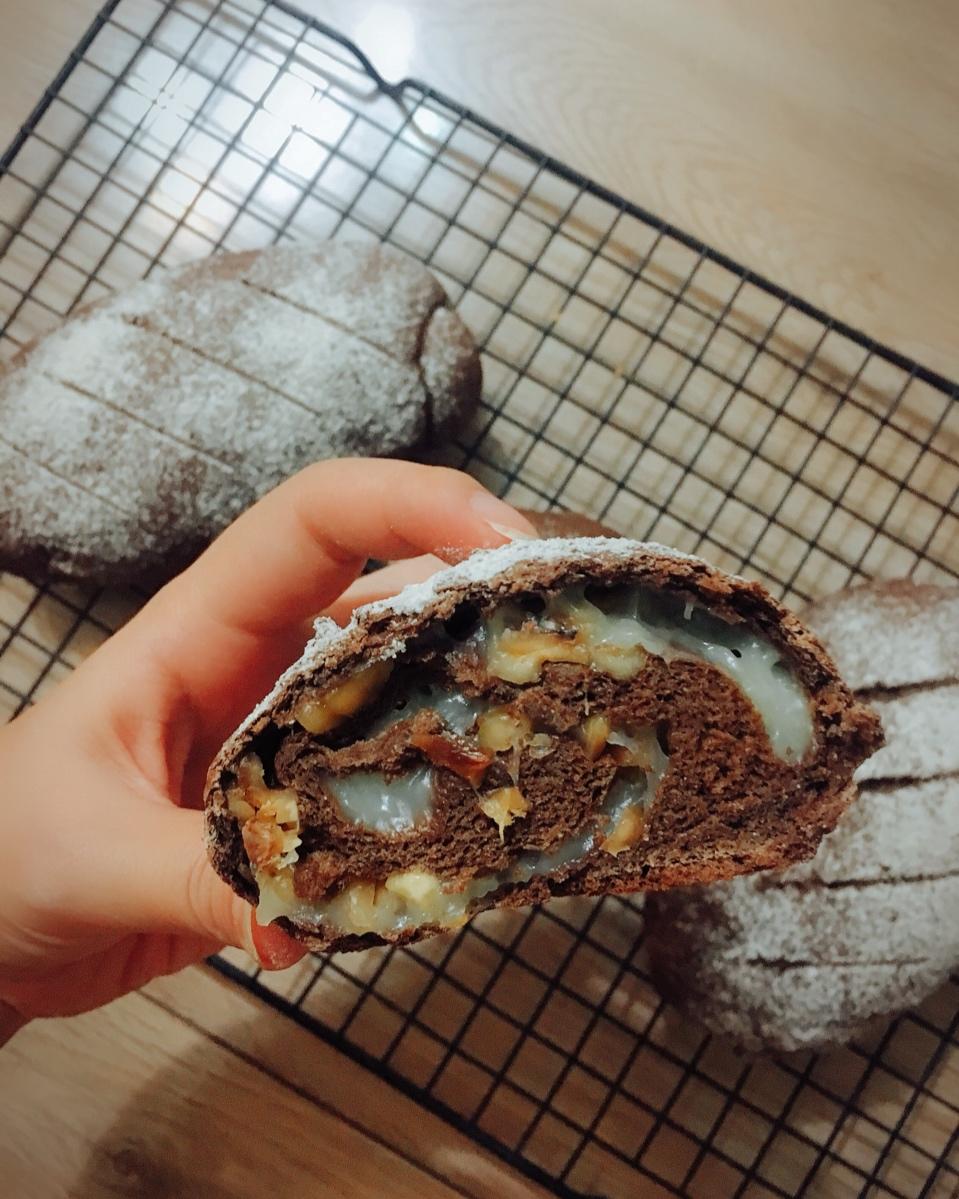 麻薯核桃夹心软欧包