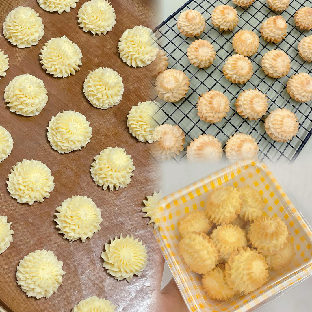 曲奇饼干，完美配方超好挤，酥到不敢碰，一个月还能酥掉渣