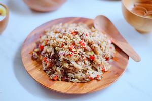 黑椒金针菇牛肉炒藜麦饭的做法 步骤8
