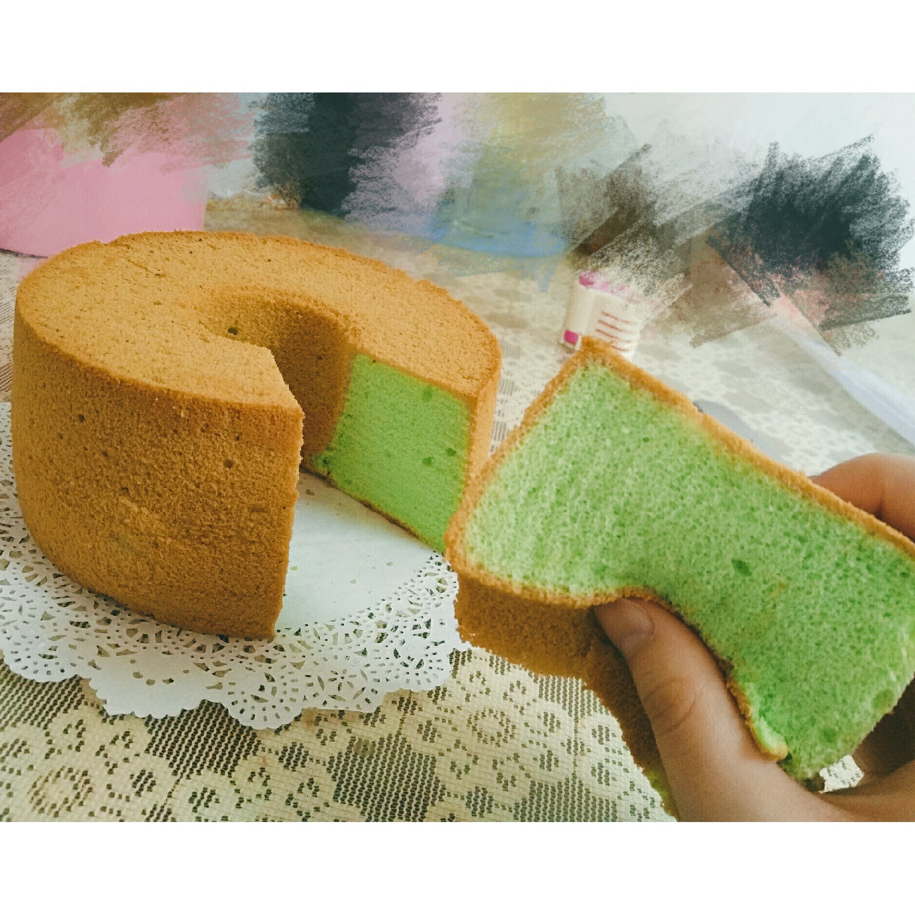新加坡绿蛋糕Pondan Cake斑斓蛋糕香兰蛋糕