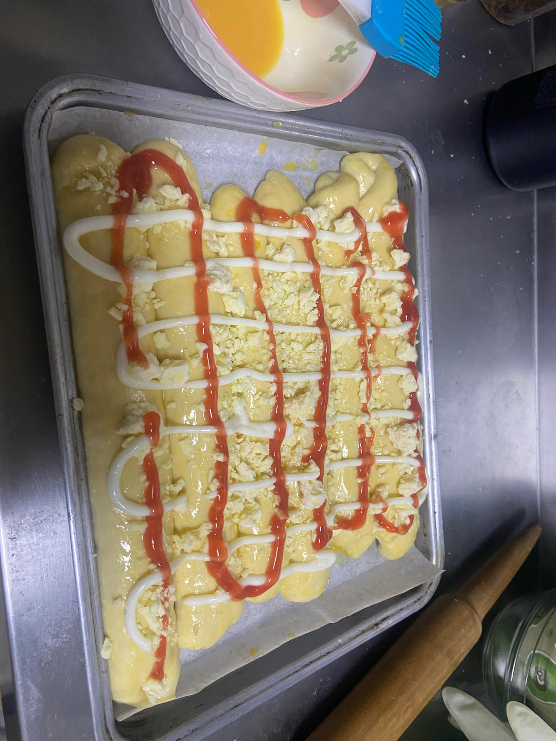 免揉面，无需手套膜，也能做的黄金芝士条面包✅