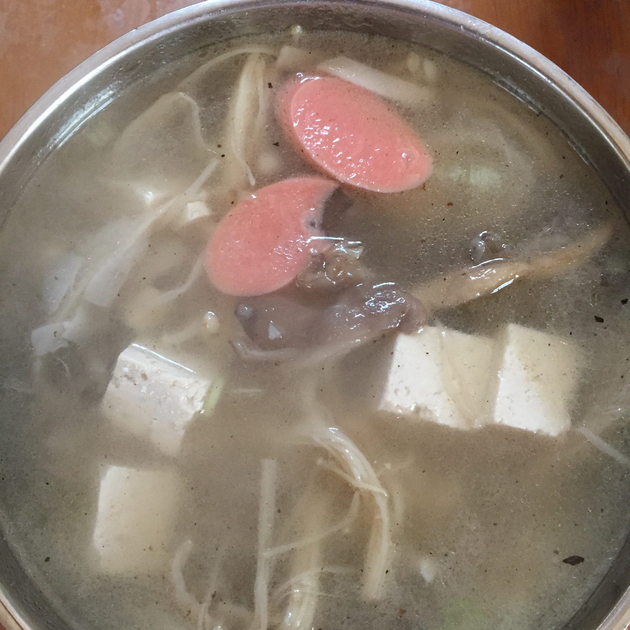 火腿豆腐平菇汤