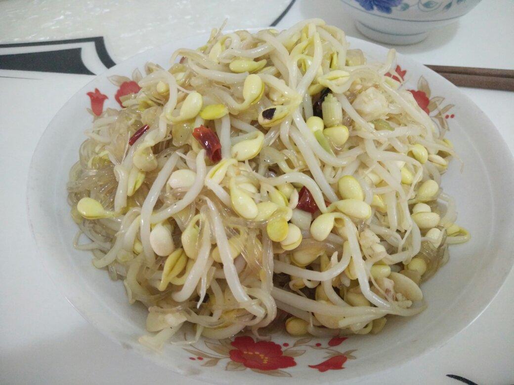 豆芽炒粉丝