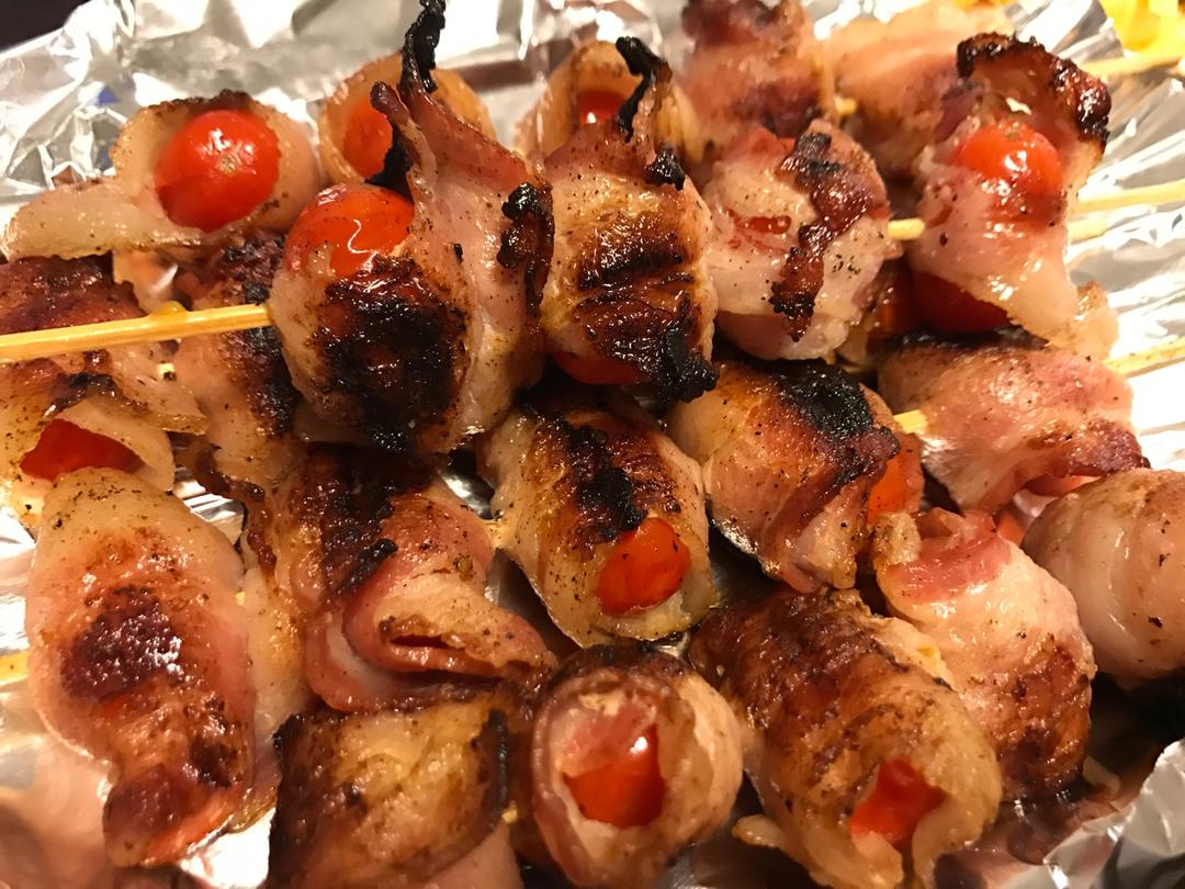 香烤培根圣女果卷