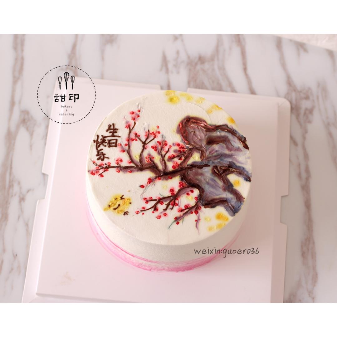 中国风国画彩绘蛋糕