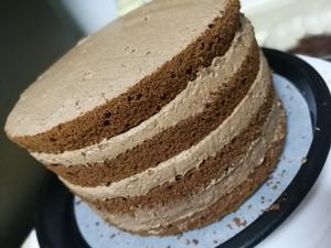 六寸黑森林裸蛋糕（巧克力海绵蛋糕搭巧克力香缇奶油）的做法 步骤16