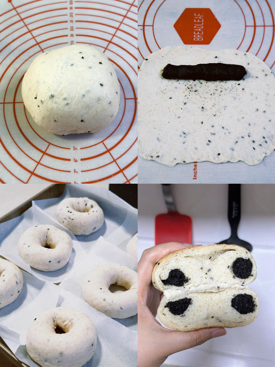 双倍黑芝麻奶酥贝果🥯一起吃养生贝果吧