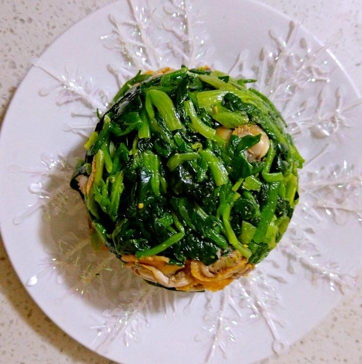 菠菜拌毛蚬子