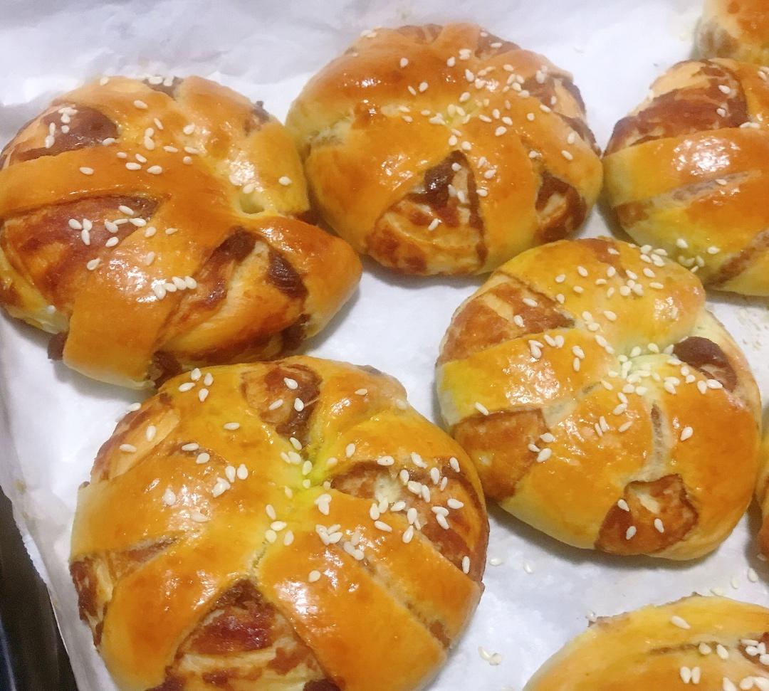 【只做低卡点心】@豆沙面包卷