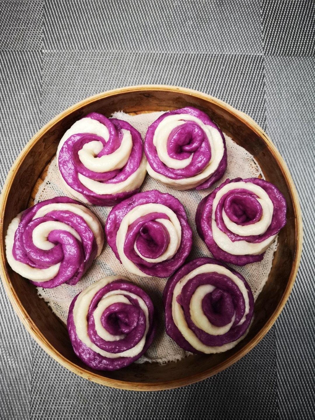 紫薯玫瑰花馒头