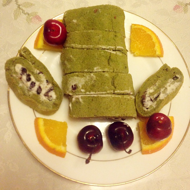 抹茶戚风蛋糕卷