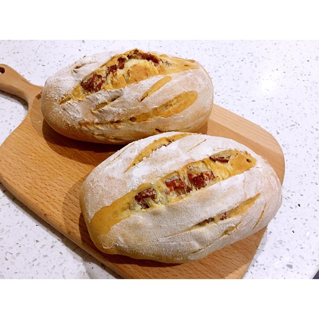 香喷喷的全麦培根面包