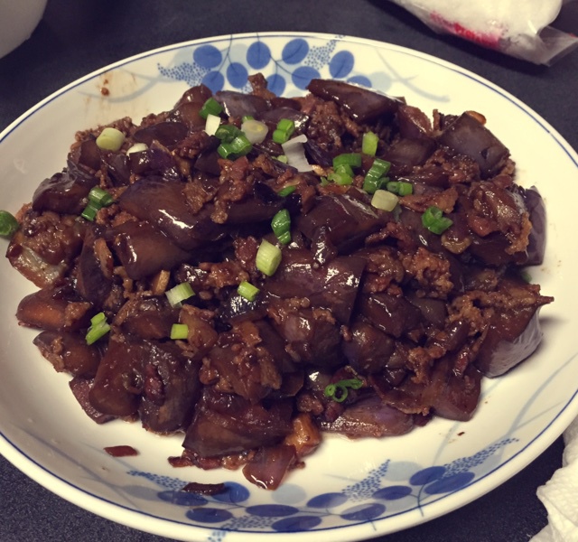 红烧肉末茄子