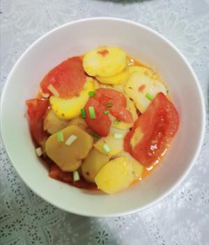 骨汤番茄土豆片的做法 步骤2