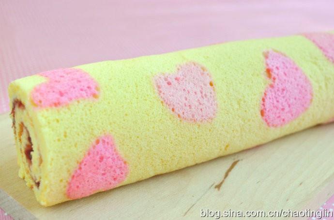 粉红心蛋糕卷的做法