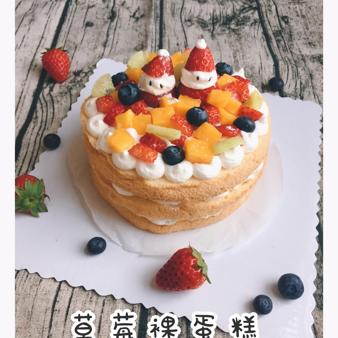 【零失败】不会裱花没关系的水果裸蛋糕 芒果裸蛋糕 完美戚风胚