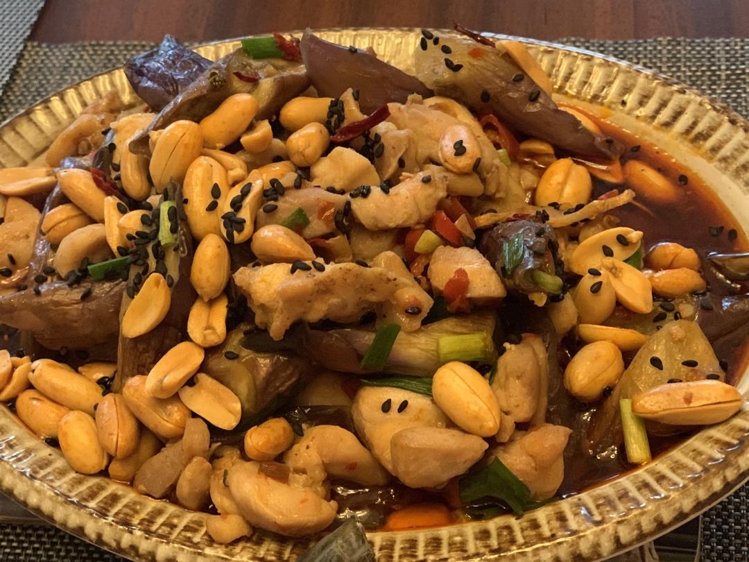 茄子炒鸡丁