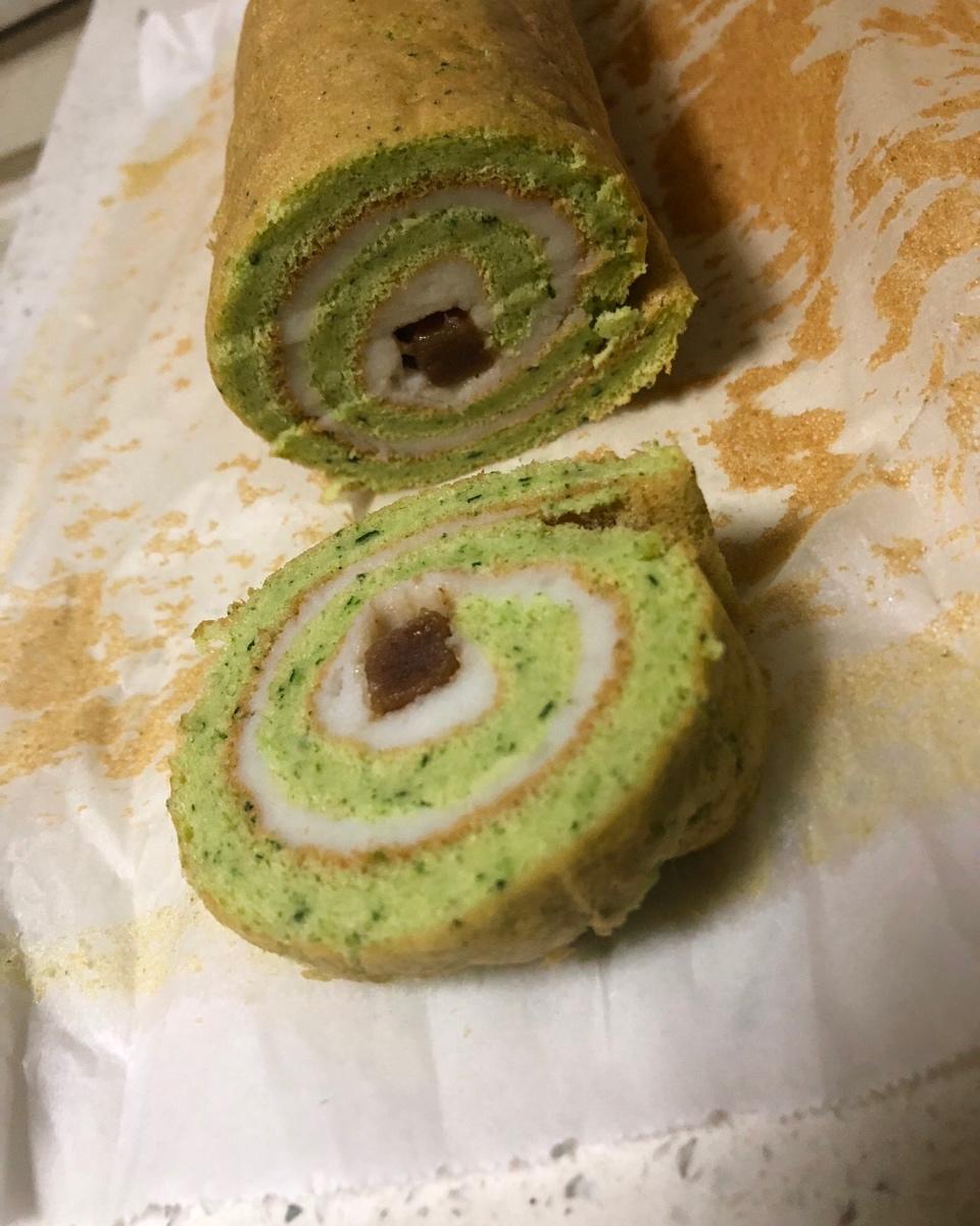 菠菜山药蛋糕卷
