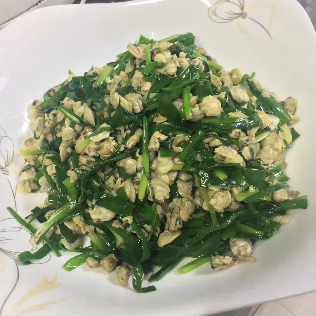 韭菜炒蚬肉