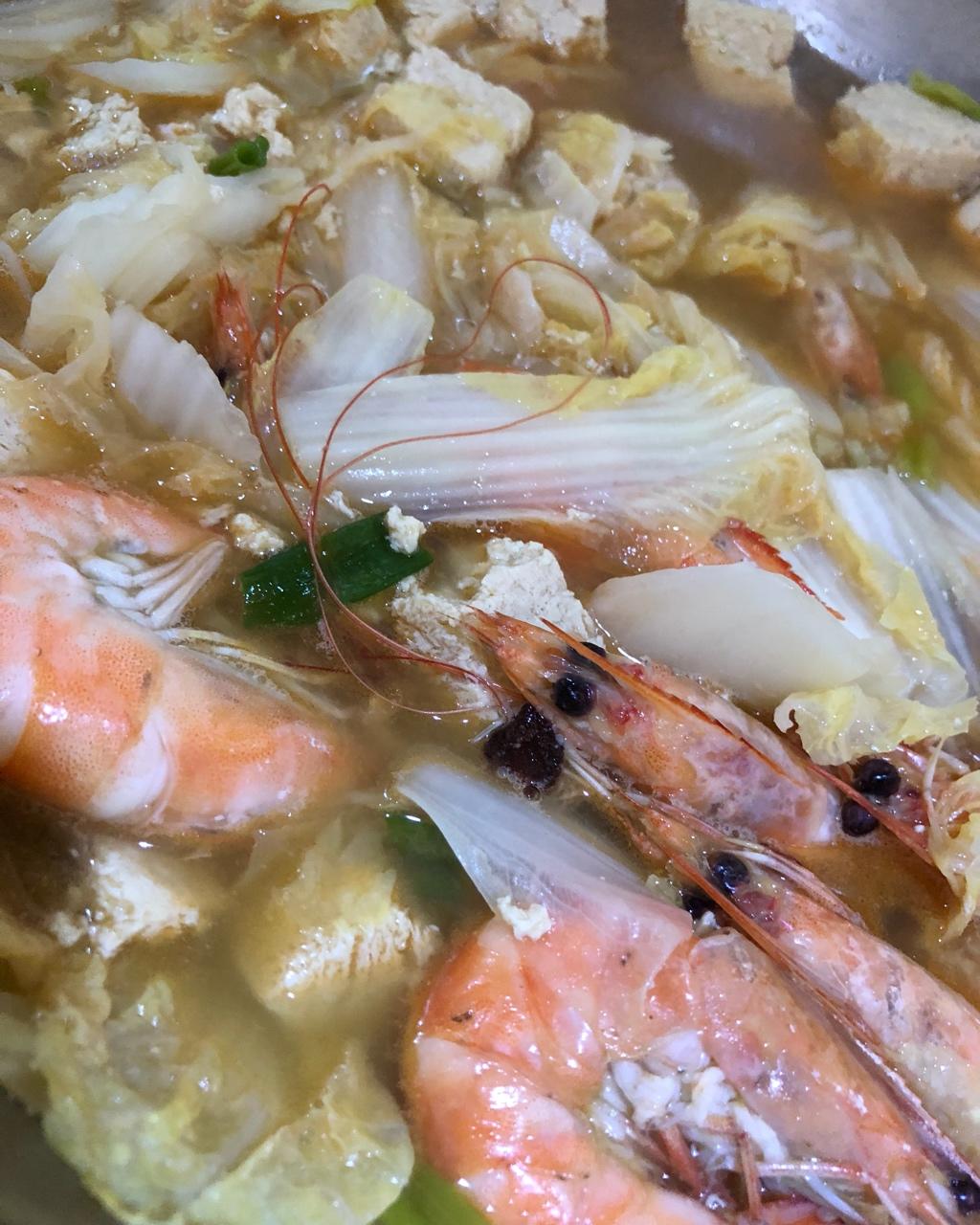 白菜冻豆腐焖大虾