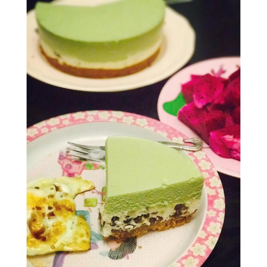 抹茶红豆冻芝士