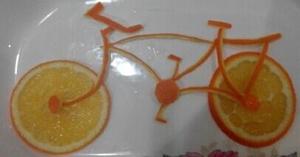 香橙拼盘自行车的做法 步骤1