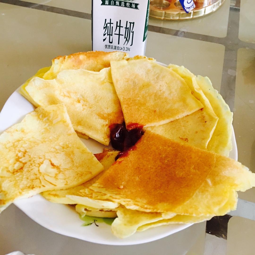 晓菲2007做的快手早餐——牛奶鸡蛋饼