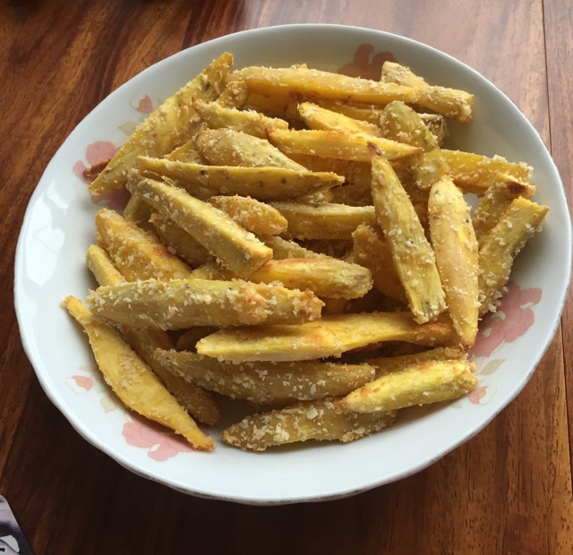 椰蓉烤红薯条（健康夜宵）