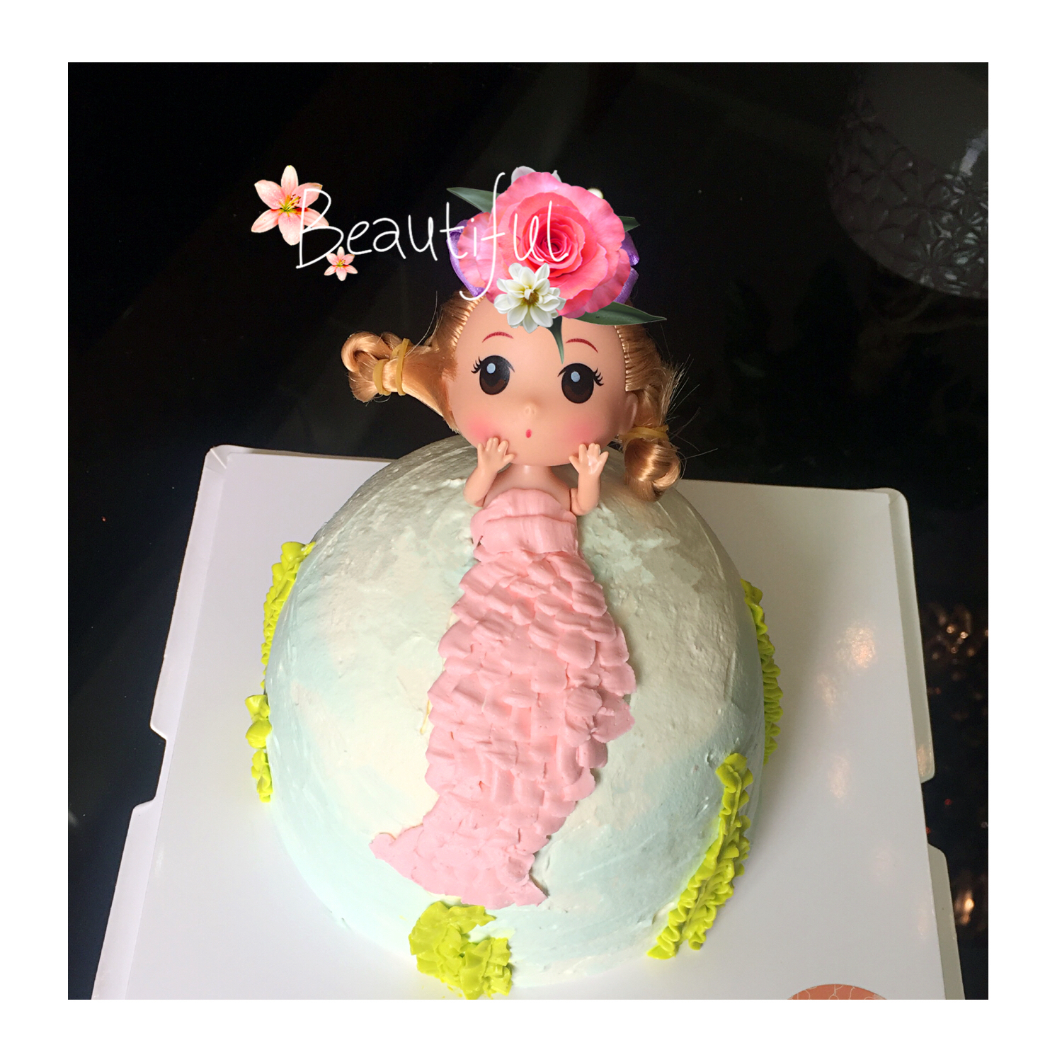 裱花蛋糕之珍珠美人鱼芭比蛋糕