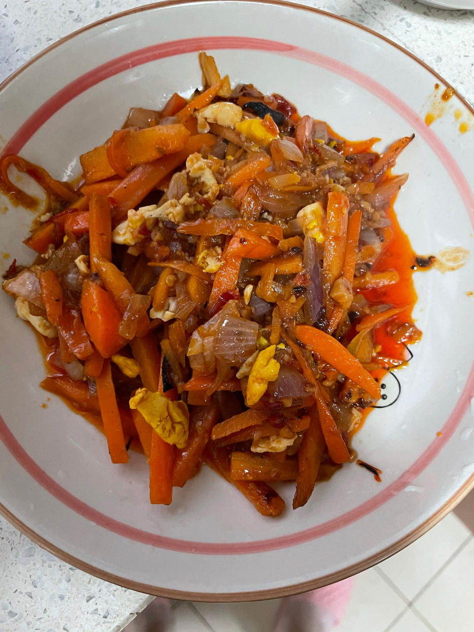 简易营养快手下饭菜鸡蛋/鸭蛋胡萝卜炒洋葱——中式一日三餐（十六）