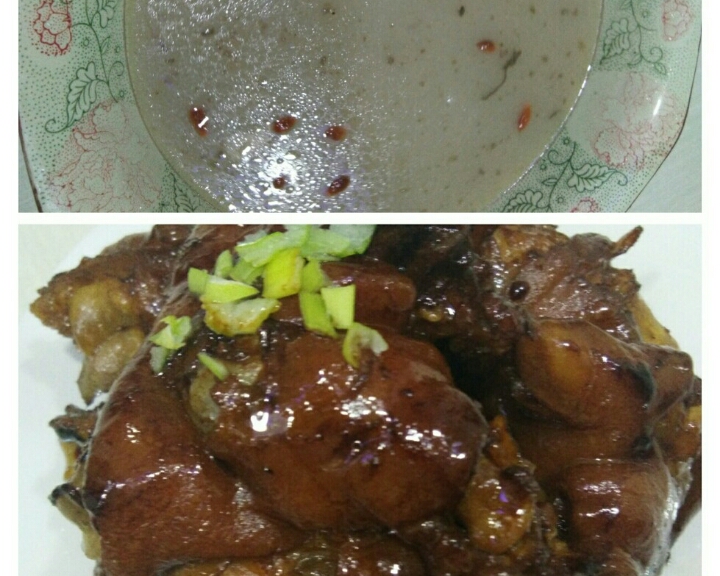 猪蹄汤+红烧猪蹄