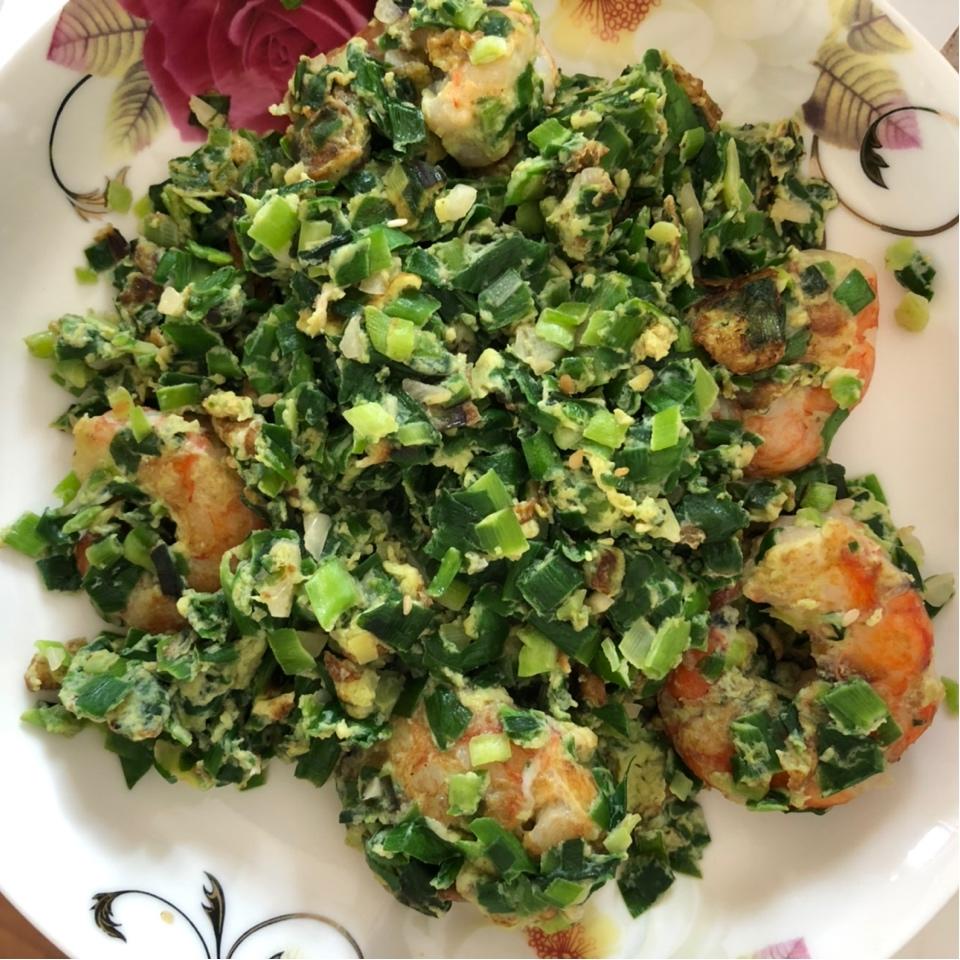 滑蛋虾仁韭菜炒蛋