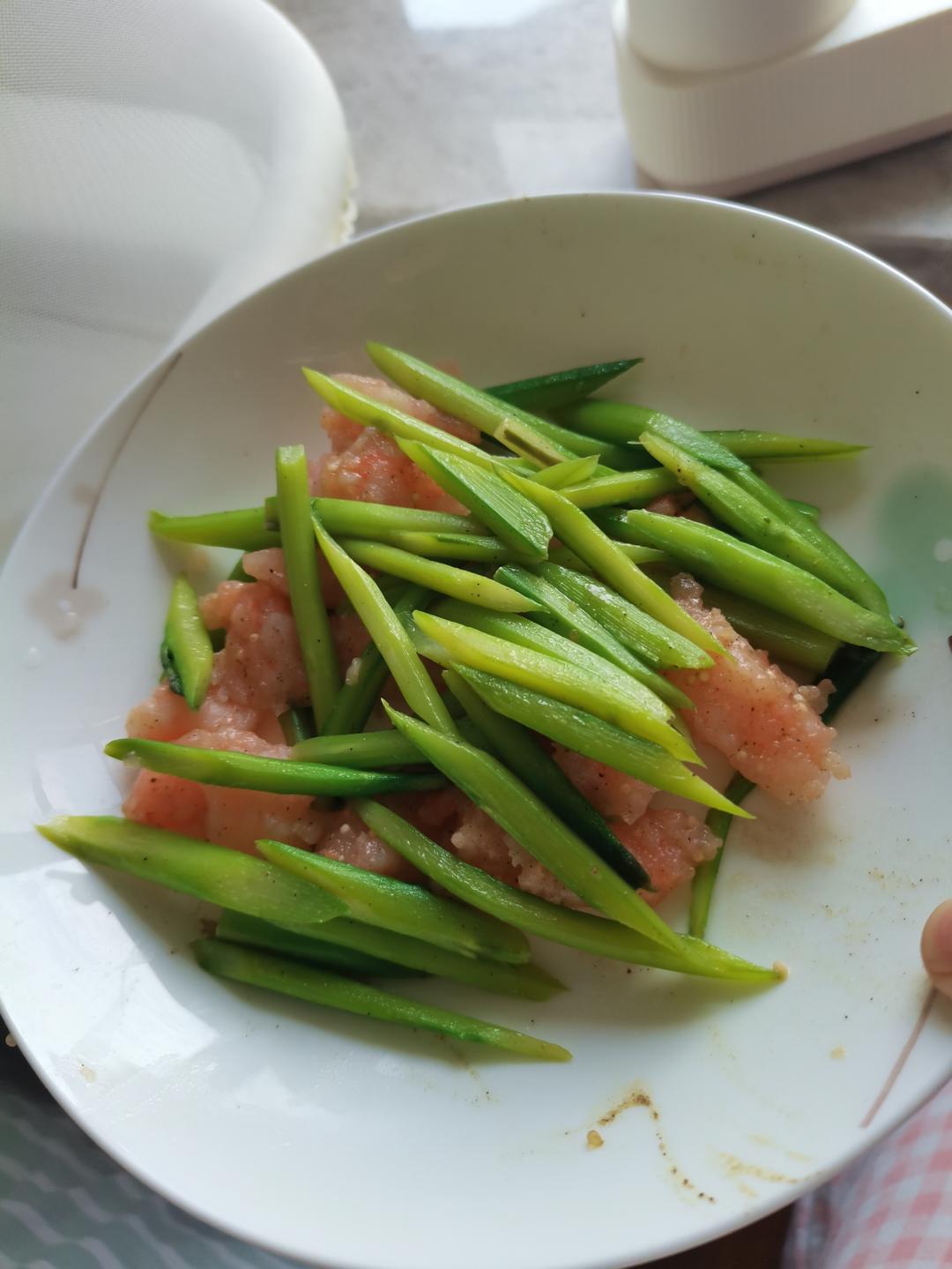 芦笋西蓝花炒虾滑