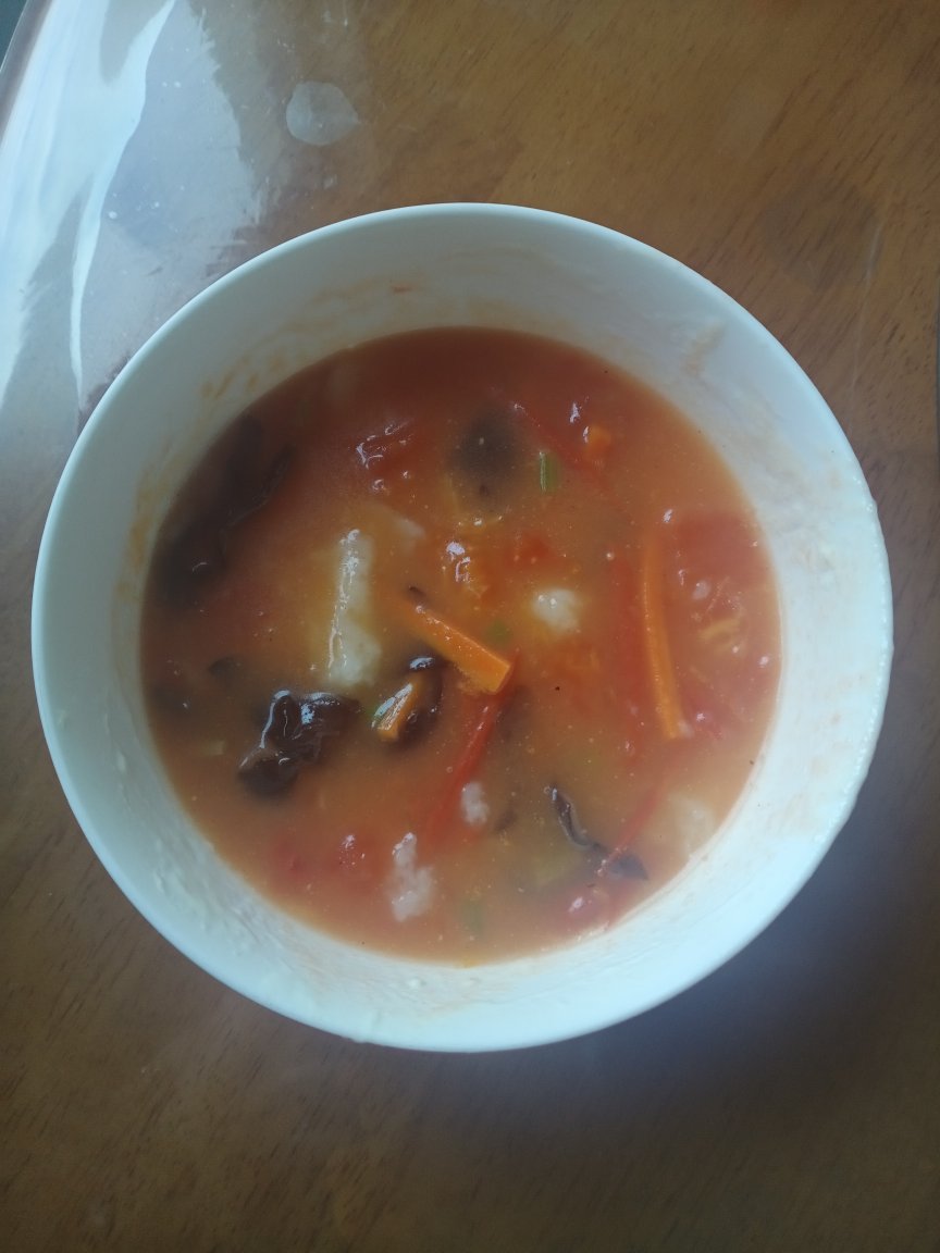 番茄面疙瘩汤       不用揉面，嫩，有嚼劲