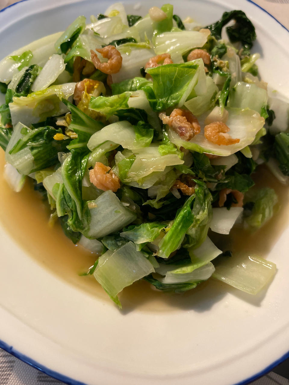 夏日清爽 虾仁奶白菜(快菜)