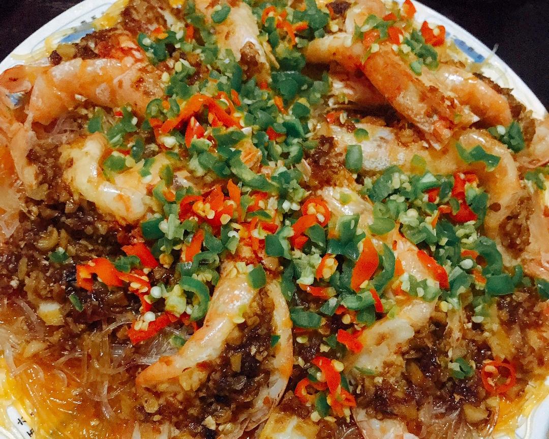 蒜蓉粉丝开背虾的做法