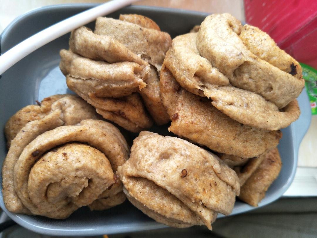 豆渣拌饭酱花卷