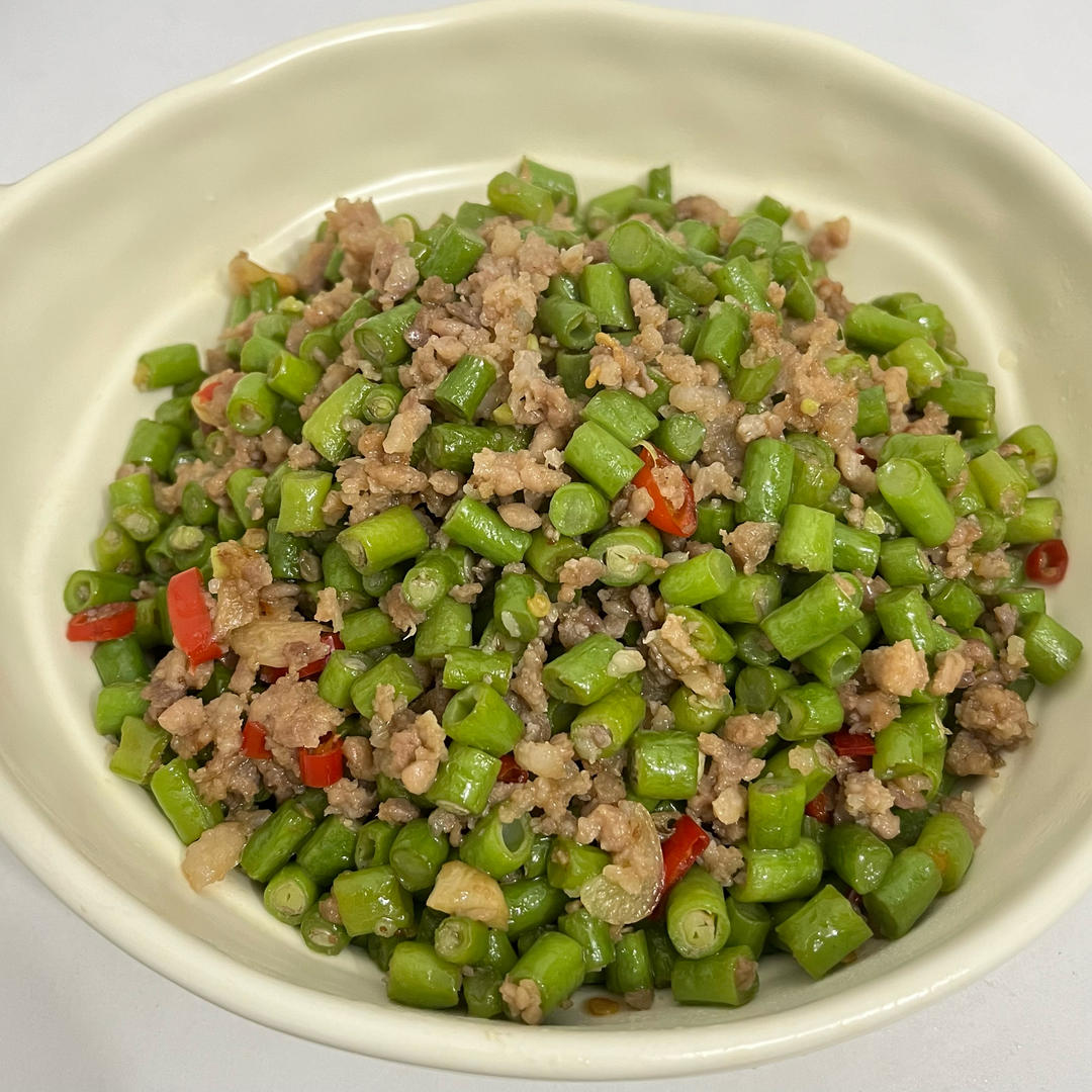 肉沫豆角下饭菜