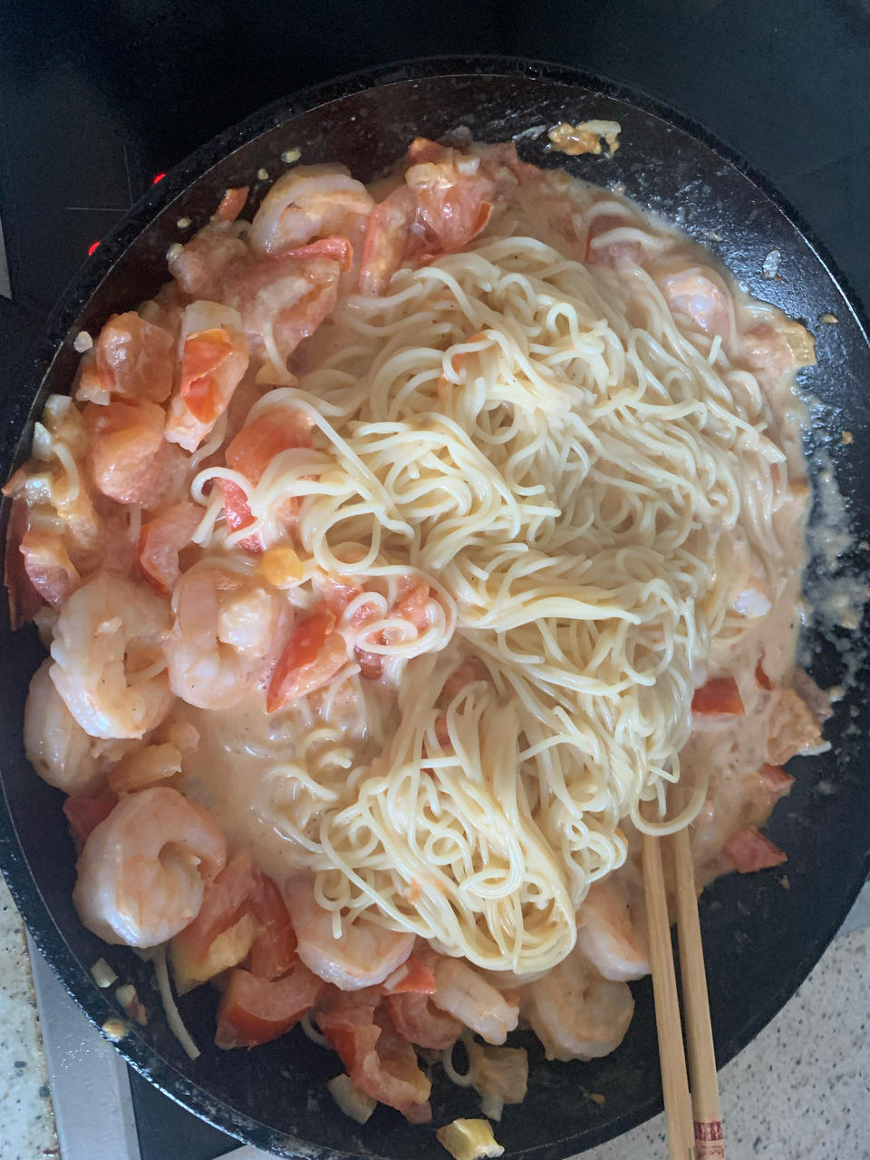 番茄奶油大虾意面🍝经典款