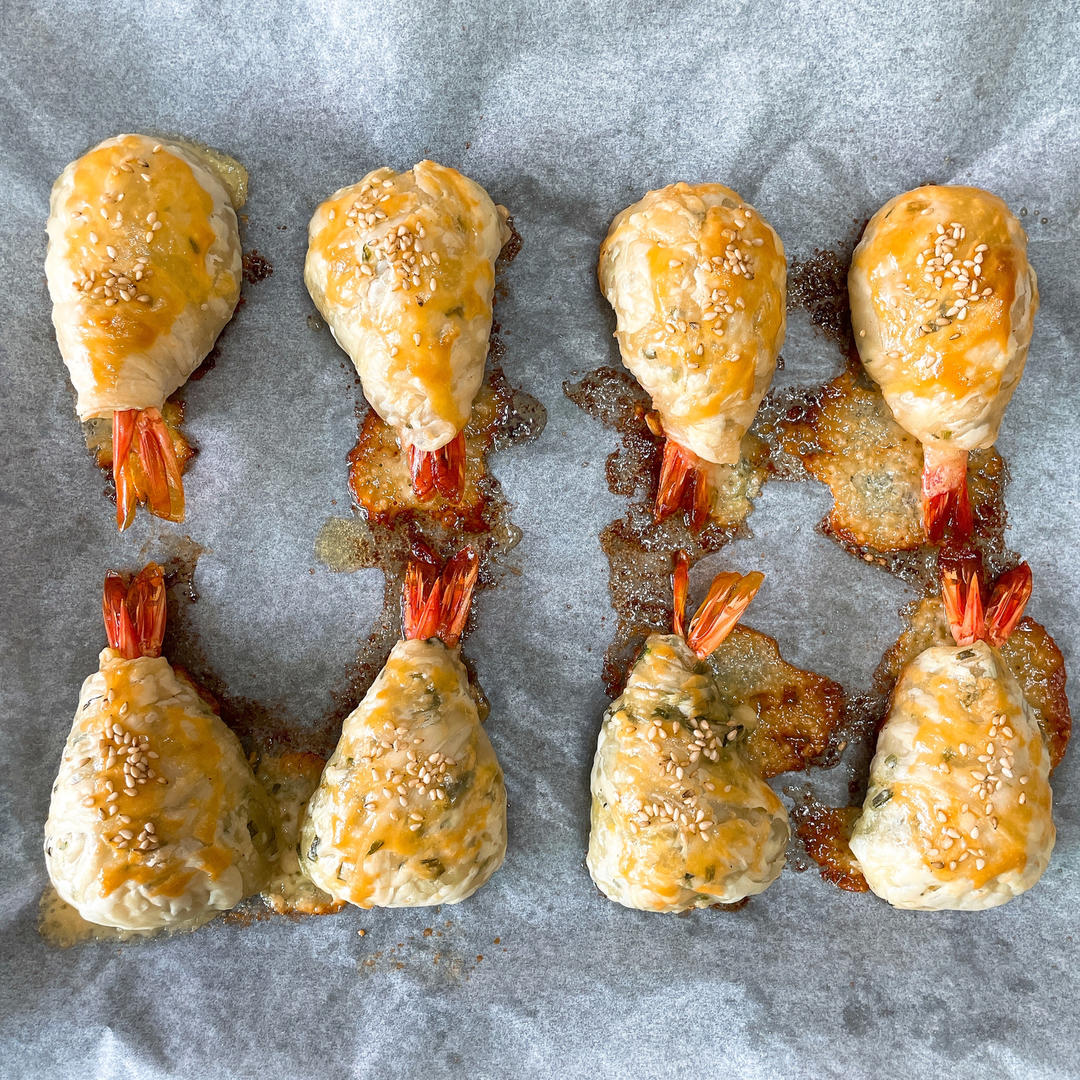 手抓饼新吃法🔥酥到掉渣❗️❗️芝士酥皮大虾