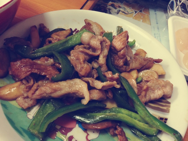 青椒杏鲍菇炒肉丝